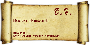 Becze Humbert névjegykártya